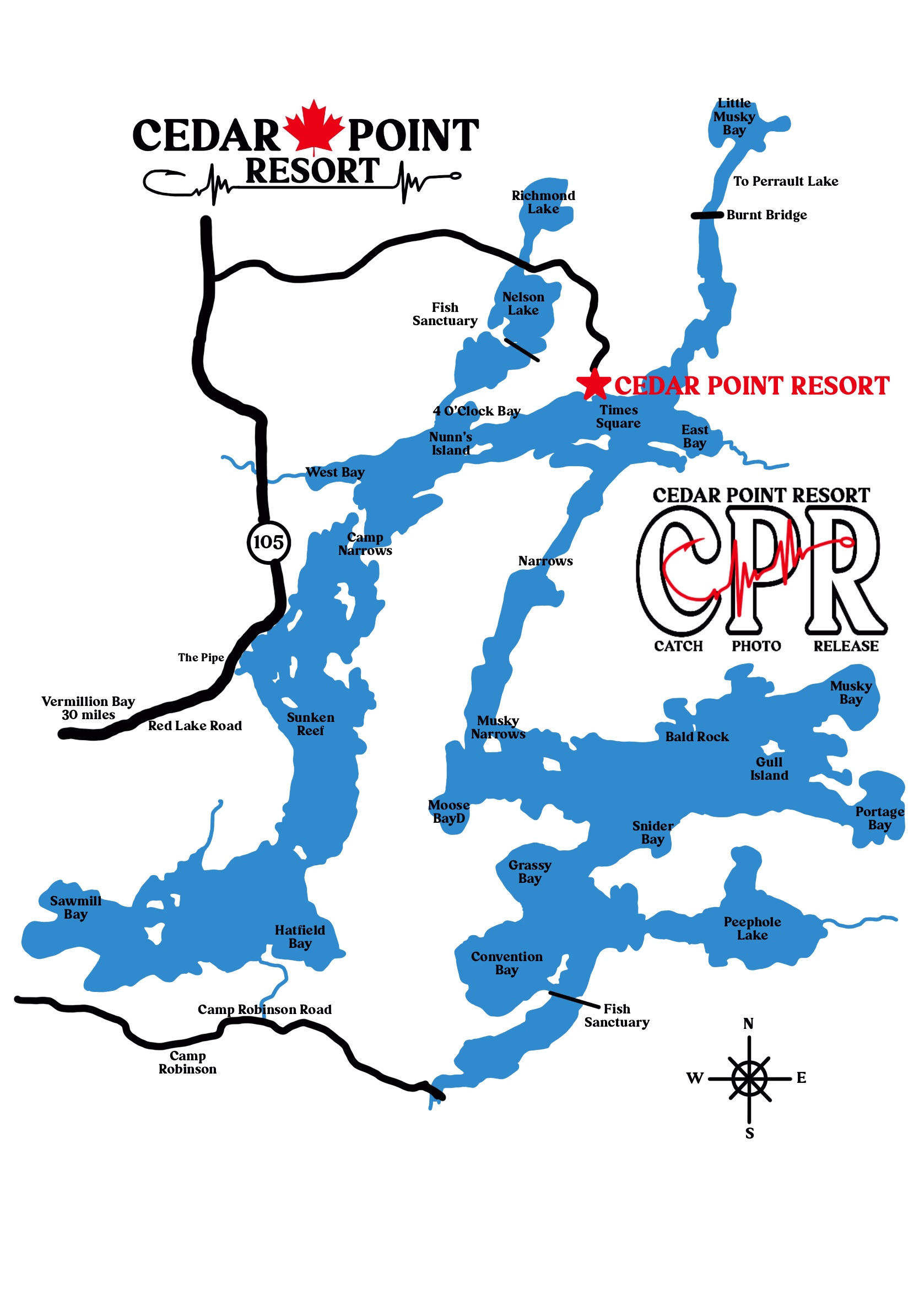 CEDAR LAKE, LAKE Fishing Map